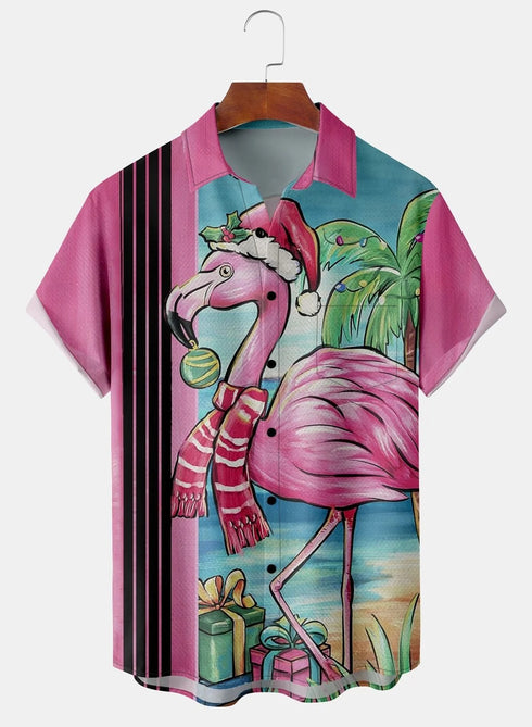 Men's Christmas Funny Graphic Short Sleeve Hawaiian Shirt